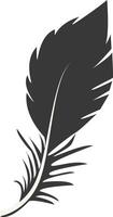 Black Silhouette of Curved Feather in Simple Design vector