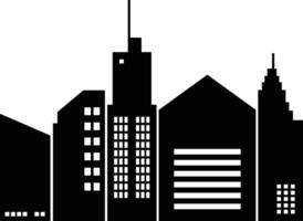Silhouette of Cityscape in Simple Design. Isolated on White Background. vector