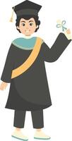 Illustration of People Graduation From University on White Background vector