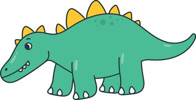 Cute Dinosaurs Clipart in Cartoon Design. vector