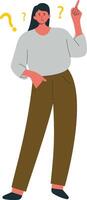 People Asking Question Character with Cartoon Design vector