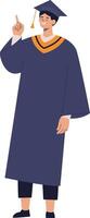 Student Graduation Character at University. Isolated on White Background. vector