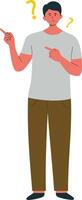 People Asking Question Character. People Solving Problem. vector