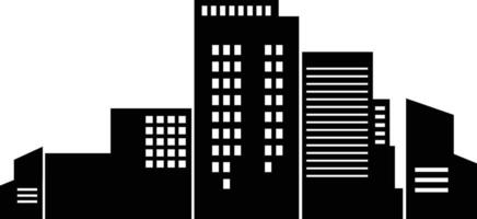 Silhouette of Cityscape in Simple Design vector