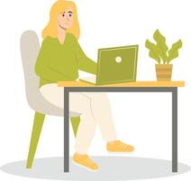 Illustration of People Programmer Working in Office, Isolated on White Background. vector