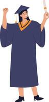 Student Graduation Character at University. vector