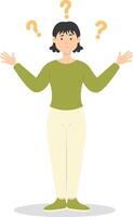 People Think and Solve Question in Cartoon Design. vector