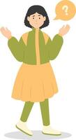 People Think and Solve Question in Flat Cartoon Design. vector