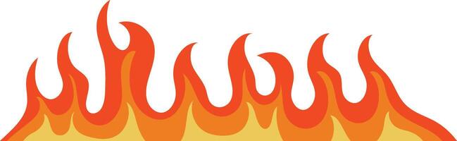Fire Border Illustration, Isolated on White Background. vector