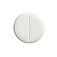 A single white tablet on transparent background. png