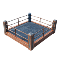 An empty boxing arena on transparent background png