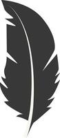 Black Silhouette of Curved Feather in Simple Shape vector