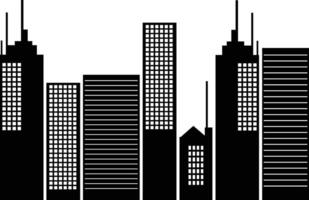 Silhouette of Cityscape in Simple Design. Isolated on White Background vector