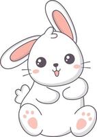 Cute Baby Rabbit in Cartoon Design, Isolated on White Background vector