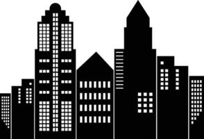 Silhouette of Cityscape Isolated on White Background vector