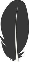 Black Silhouette of Curved Feather with Simple Design vector