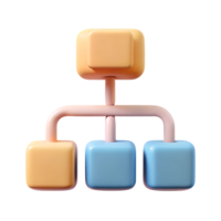 Abstract 3d illustration of a hierarchy diagram depicting structure and relationships png