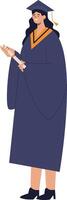 Student Graduation Character at University, Isolated on White Background. vector