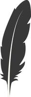 Black Silhouette of Curved Feather with Flat Design vector