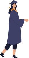 Student Graduation Character at University with Cartoon Design vector