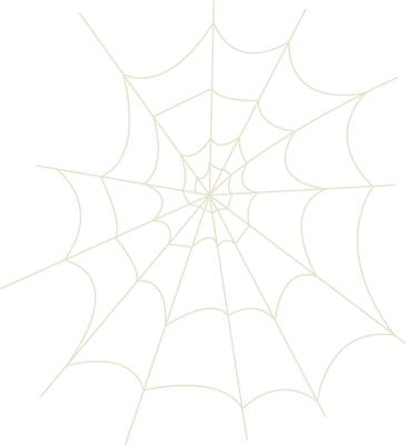 Spider Net Decoration with Flat Design. Isolated on White Background.