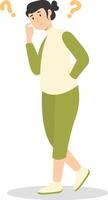 People Think and Solve Question in Flat Cartoon Design vector