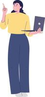 Person with Technology Devices, Cartoon Character vector