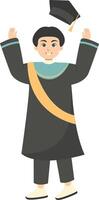 PrintIllustration of People Graduation From University in Cartoon Style vector