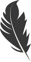 Black Silhouette of Curved Feather vector