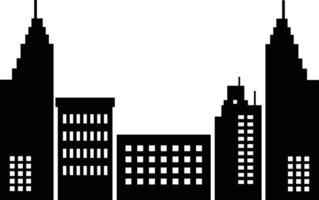 Silhouette of Cityscape. Isolated on White Background. vector
