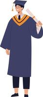 Student Graduation Character at University vector
