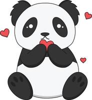 Baby Panda Character in Cartoon Design vector