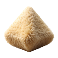 suave e luxuoso pelúcia falso pele objeto dentro uma pirâmide forma com uma neutro e elegante cor paleta. png