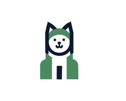 Minimalist geometric dog icon for friendly brand identity vector