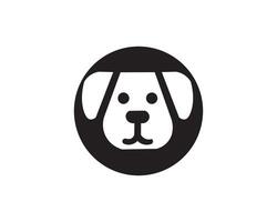 Minimalist dog face icon in circle for pet branding vector