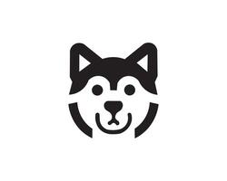 Minimalist husky dog icon for pet branding vector