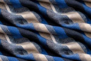 background, seamless texture - blue and white checkered fabric photo