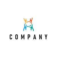 illustration of teamwork logo symbol icon with simple team success with united hands together illustration template for product brand or poster vector