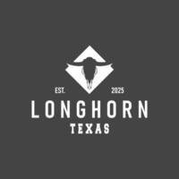 design with longhorn logo illustration horn symbol from old ranch concept template in west texas vector