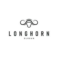 vintage retro design with longhorn logo illustration horn symbol from old ranch concept template in west texas vector