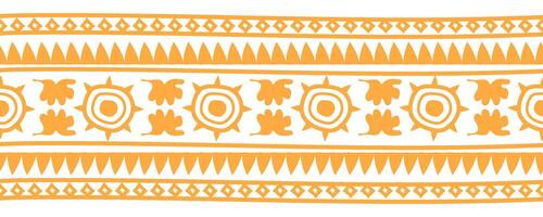 Ethnic aztec border with vintage tribal hand drawn abstract pattern design. vector