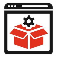 Service Package icon concept in red color vector