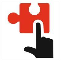 Solution and query icon concept in red color vector