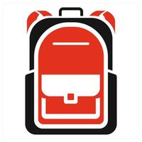 School Bag icon concept in red color vector