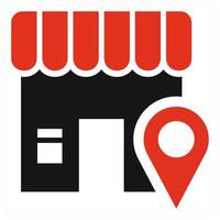 Store Location icon concept in red color vector