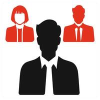 Team Leader icon concept in red color vector