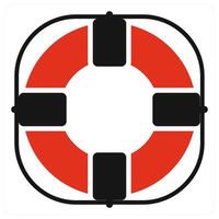 Security and safety icon in red color vector
