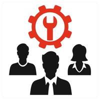 Team Skill icon concept in red color vector