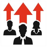 Team Efforts icon concept in red color vector