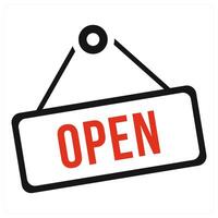 Store open icon concept in red color vector